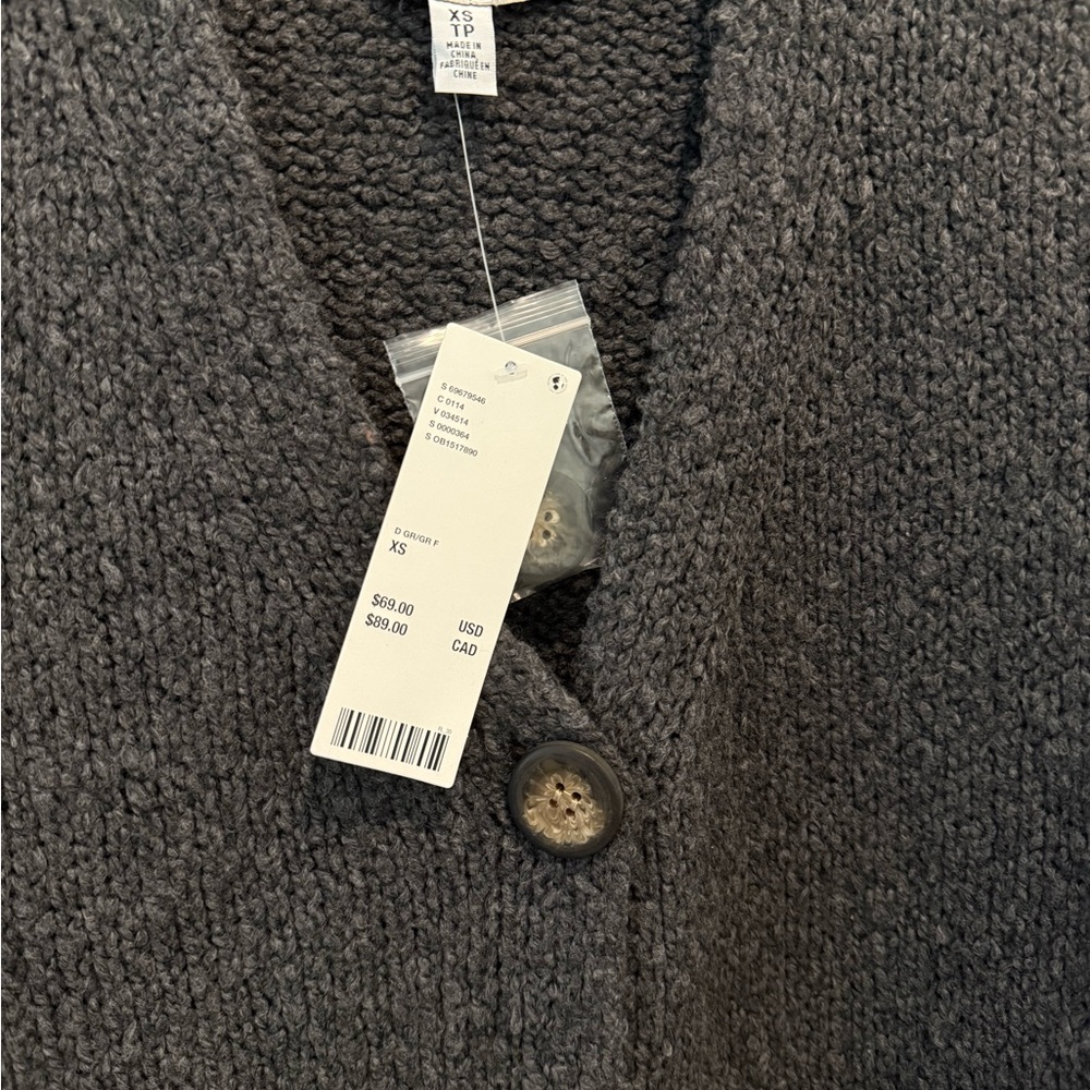 Urban Outfitters Cozy Gray Heavy Knit Button-Up Sweater Cardigan NWT - Picture 3 of 4